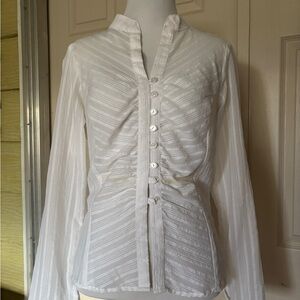 Charlotte Russe Sheer White Button-Down Shirt
